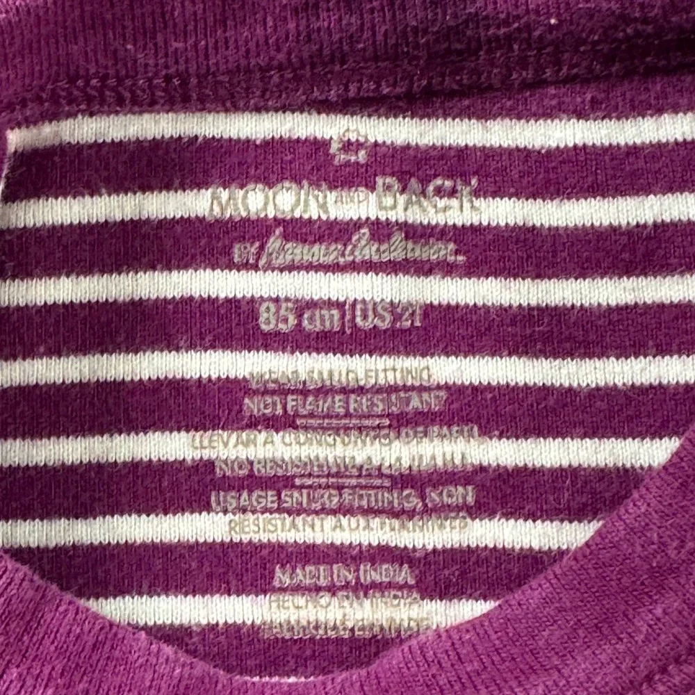 Moon and Back by Hanna Andersson Kid's Size 2T Purple Striped Pajama Set